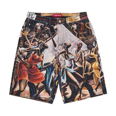 Pre-owned Supreme X Ernie Barnes Baggy Denim Short 'dance' | Multi-color | Men's Size 30