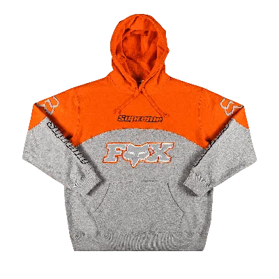 Pre-owned Supreme X Fox Racing Hooded Sweatshirt 'grey'