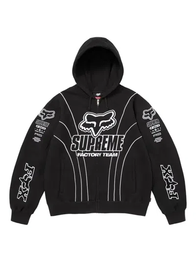 Supreme X Fox Racing® Zip-up Hoodie In Black
