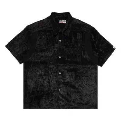 Pre-owned Supreme X Goodenough Crushed Rayon Pile Short-sleeve Shirt 'black' | Men's Size S