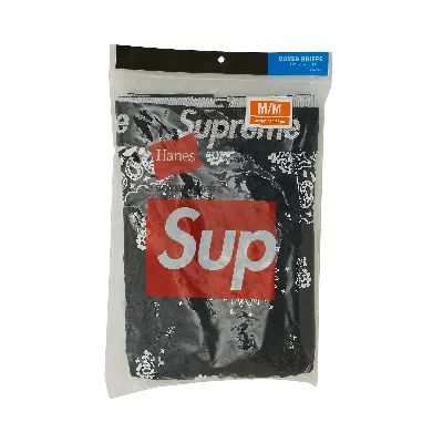 Pre-owned Supreme X Hanes Bandana Boxer Briefs (2 Pack) 'black'