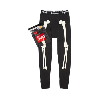 Pre-owned Supreme X Hanes Bones Thermal Pant (1 Pack) 'black' | Men's Size S