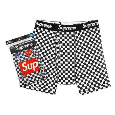 Pre-owned Supreme X Hanes Boxer Briefs (2 Pack) 'checkered' | Multi-color | Men's Size S In Multicolor