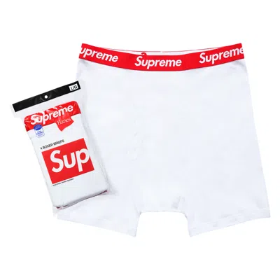 Pre-owned Supreme X Hanes Boxer Briefs (4 Pack) 'white'
