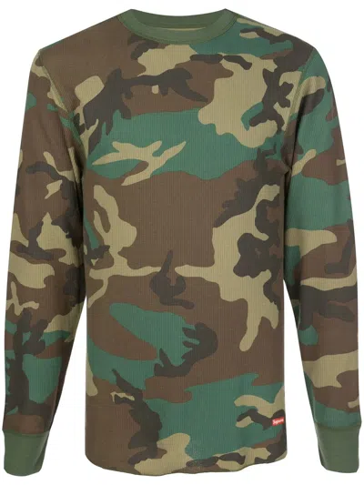 Supreme X Hanes Camouflage Thermals In Green