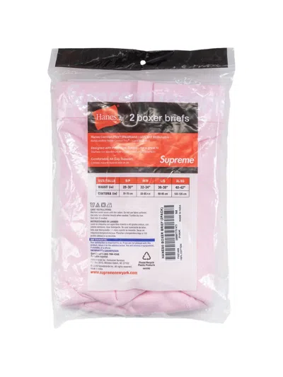 Supreme X Hanes® Logo-print Cotton Boxers (set Of Two) In Pink