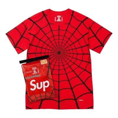 Supreme Hanes Spider-man Graphic-print T-shirt In Red