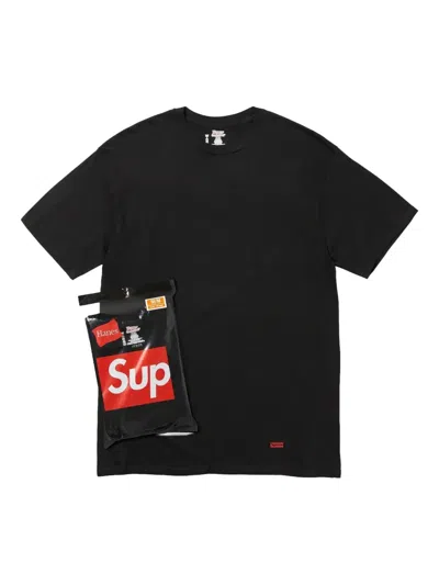 Supreme X Hanes Tagless T-shirt (pack Of Three) In Black