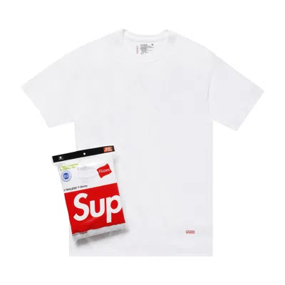 Pre-owned Supreme X Hanes Tagless Tees (3 Pack) 'white' | Men's Size L