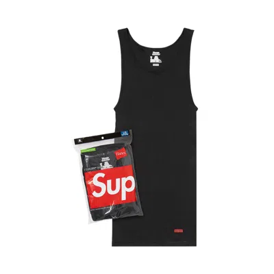 Pre-owned Supreme X Hanes Tank Tops (3 Pack) 'black'