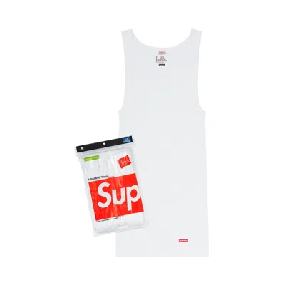 Pre-owned Supreme X Hanes Tank Tops (3 Pack) 'white'