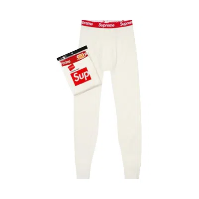 Pre-owned Supreme X Hanes Thermal Pant (1 Pack) 'natural' | Cream | Men's Size Xl In White