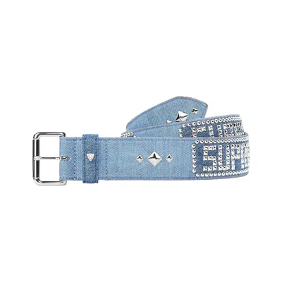 Pre-owned Supreme X Hollywood Trading Company Studded Belt 'denim' | Blue | Men's Size M