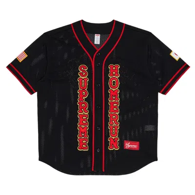 Pre-owned Supreme X Homerun Baseball Jersey 'black' | Men's Size Xl