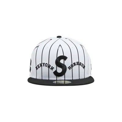 Pre-owned Supreme X Homerun S Logo New Era 'stripe' | White | Men's Size 7.5