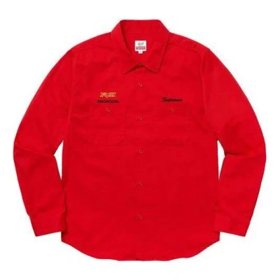 Supreme X Honda Fox Racing Work Shirt 'red'