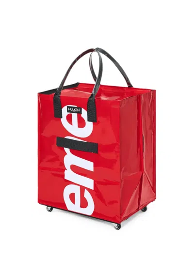 Supreme X Hulken Rolling Logo-patch Tote Bag In Pink