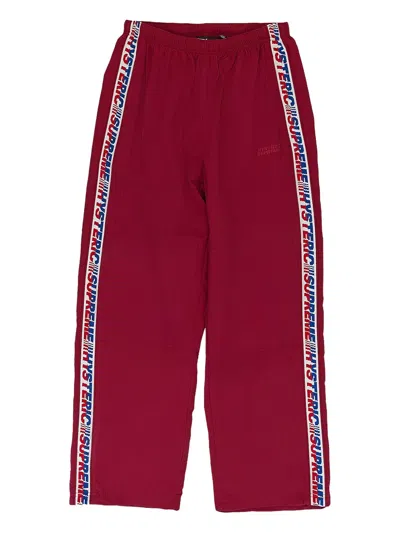 Supreme X Hysteric Glamour Logo-tape Track Pants In Red