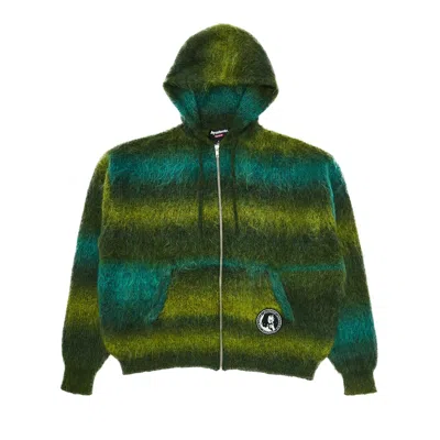 Pre-owned Supreme X Hysteric Glamour Mohair Zip Up Hooded Sweatshirt 'olive' In Green
