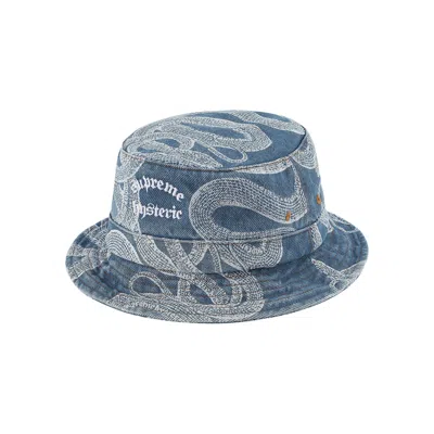 Pre-owned Supreme X Hysteric Glamour Snake Denim Crusher 'blue' | Men's Size S/m