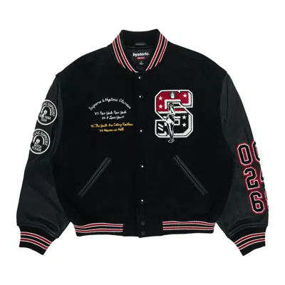 Pre-owned Supreme X Hysteric Glamour Varsity Jacket 'black'