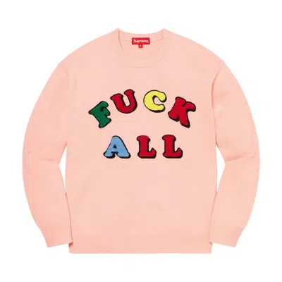 Pre-owned Supreme X Jamie Reid Fuck All Sweater 'dusty Pink'