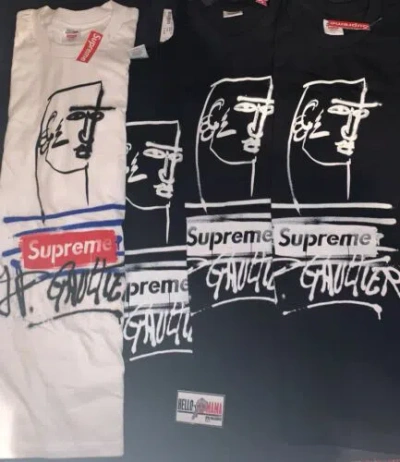 Pre-owned Supreme X Jean Paul Gaultier Bogo Tee [[ White/black | L In Hand Free Ship