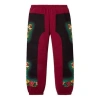 Supreme X Jean Paul Gaultier Floral Print Sweatpants 'burgundy Black Green' In Multi