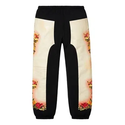 Supreme X Jean Paul Gaultier Floral Print Sweatpants 'white Black Yellow'