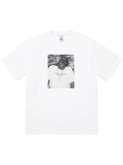 Supreme X Jordan Biggie Short-sleeve T-shirt In White