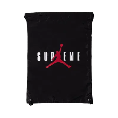 Pre-owned Supreme X Jordan Drawstring Bag 'black'