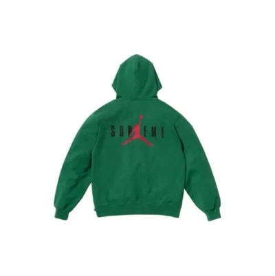 Pre-owned Supreme X Jordan Fw24 Hoodie Sweatshirt Sz S/m/l/xl Color Green/black/grey