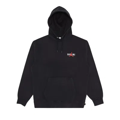 Pre-owned Supreme X Jordan Hooded Sweatshirt 'black'