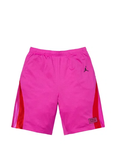 Supreme X Jordan Logo-patch Shorts In Pink
