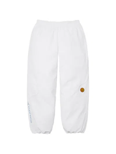 Supreme X Jordan Logo-patch Track Pants In White