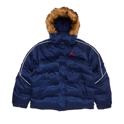 Pre-owned Supreme X Jordan Puffer Jacket 'navy' In Blue