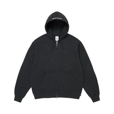 Pre-owned Supreme X Jordan Zip Up Hooded Sweatshirt 'black' | Men's Size L