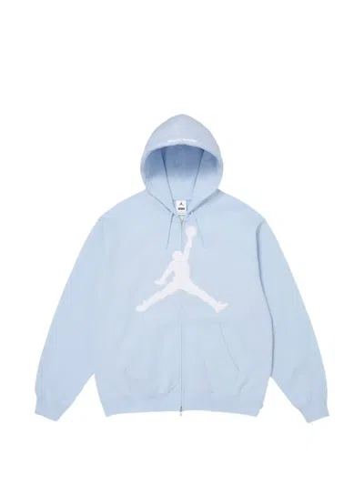 Supreme X Jordan Zip-up Hoodie In Blue