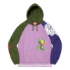 Supreme X Junya Watanabe Comme Des Garons Man Zip Up Hooded Sweatshirt 'pink Green Navy' In Blue