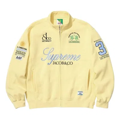Supreme X La Martina Logo-embroidered Zip-up Sweatshirt In Yellow