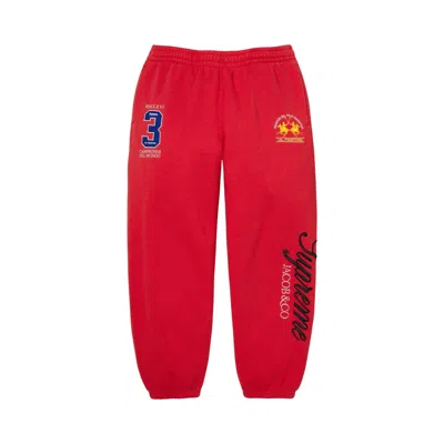 Pre-owned Supreme X La Martina X Jacob & Co Sweatpant 'red' | Men's Size M
