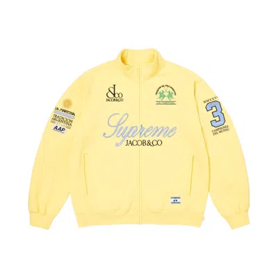 Pre-owned Supreme X La Martina X Jacob & Co Zip Up Sweatshirt 'light Yellow' | Men's Size S
