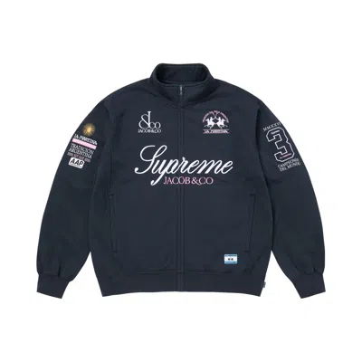 Pre-owned Supreme X La Martina X Jacob & Co Zip Up Sweatshirt 'navy' | Blue | Men's Size M