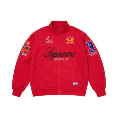 Pre-owned Supreme X La Martina X Jacob & Co Zip Up Sweatshirt 'red' | Men's Size Xl