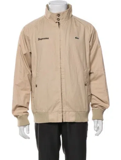 Pre-owned Supreme X Lacoste 2017 Harrington Bomber Jacket In Brown