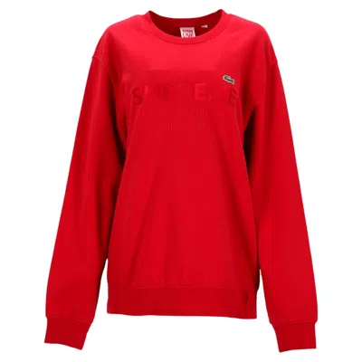 Pre-owned Supreme X Lacoste Crewneck Sweater In Red Cotton