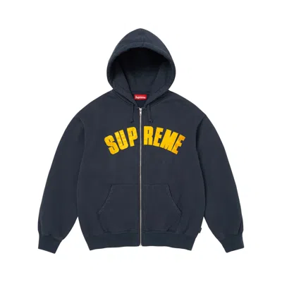 Pre-owned Supreme X Larry Clark Zip Up Hooded Sweatshirt 'navy' | Blue | Men's Size M