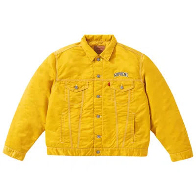 Pre-owned Supreme X Levi's Nylon Trucker Jacket 'yellow'