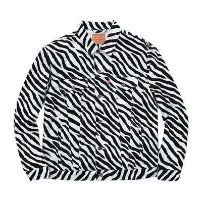 Pre-owned Supreme X Levis Moleskin Trucker Jacket 'zebra' | Multi-color | Men's Size M
