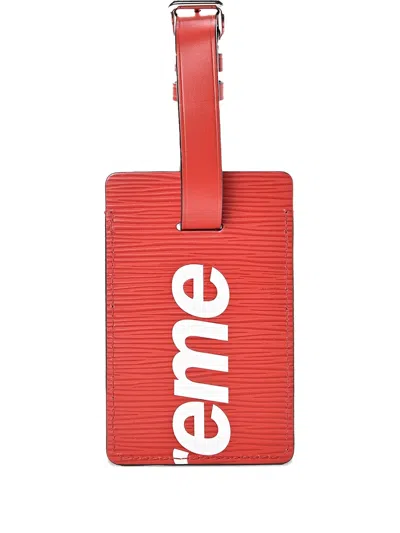 Supreme X Louis Vuitton Luggage Tag Set In Red